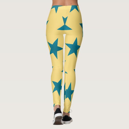 Golden Stars Pattern 18 Leggings (Achterkant)