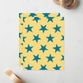 Golden Stars Pattern 18 Notitiekaartje (Voorkant / Achterkant in situ)