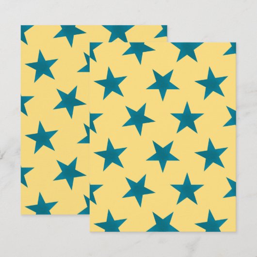 Golden Stars Pattern 18 Notitiekaartje (Voorkant / Achterkant)