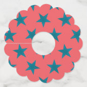 Golden Stars Pattern 19 Wijnglaslabel (Voorkant)