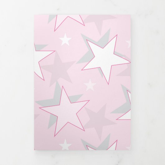 Golden Stars Pattern 1 Drieluik Wenskaart (Cover)