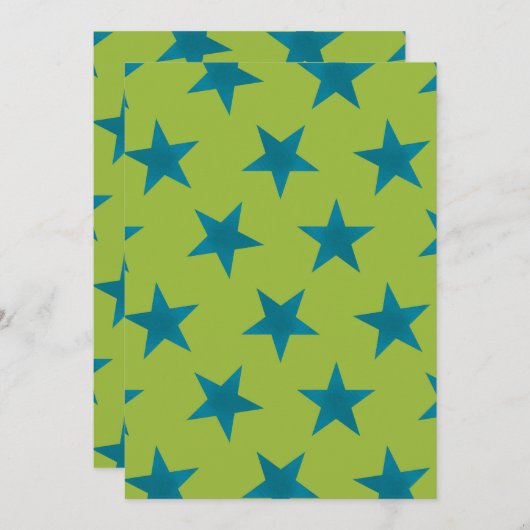 Golden Stars Pattern 20 Bedankkaart (Voorkant / Achterkant)