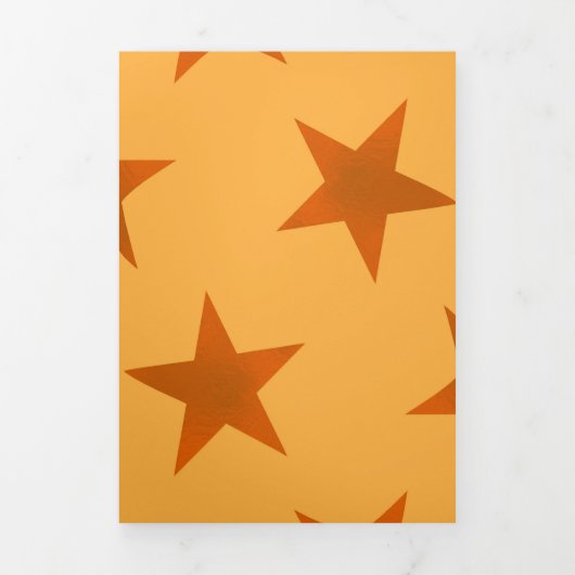 Golden Stars Pattern 2 Drieluik Wenskaart (Cover)