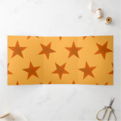 Golden Stars Pattern 2 Drieluik Wenskaart (Binnen)