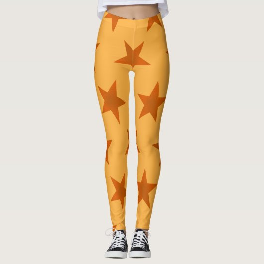 Golden Stars Pattern 2 Leggings (Voorkant)
