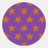 Golden Stars Pattern 3 Ronde Sticker (Voorkant)