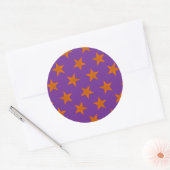 Golden Stars Pattern 3 Ronde Sticker (Envelop)