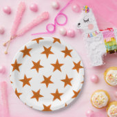Golden Stars Pattern 6 Papieren Bordje (Feest)