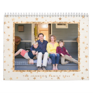 Golden Stars Photo Calendar Cream Kalender