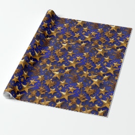 Golden Stars Print Wrapping Sheet Cadeaupapier