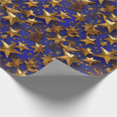 Golden Stars Print Wrapping Sheet Cadeaupapier (Hoek)
