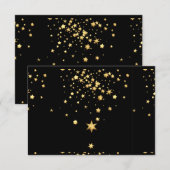 Golden Stars RSVP Kaartje (Voorkant / Achterkant)