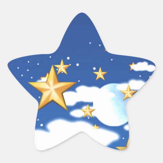 Golden Stars - Ster Sticker (Voorkant)