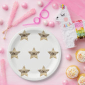 Golden Stars White en Gold Festive Elegant Papieren Bordje (Feest)