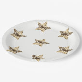 Golden Stars White en Gold Festive Elegant Papieren Bordje (Gekanteld)