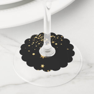 Golden Stars Wijnglaslabel