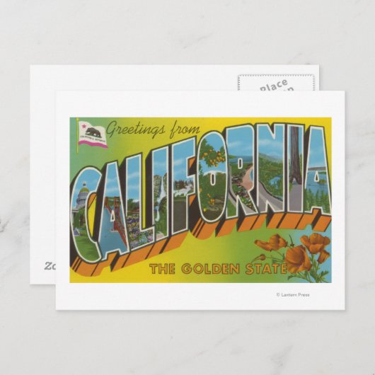 Golden State - Large Letter Scenes Briefkaart (Voorkant / Achterkant)