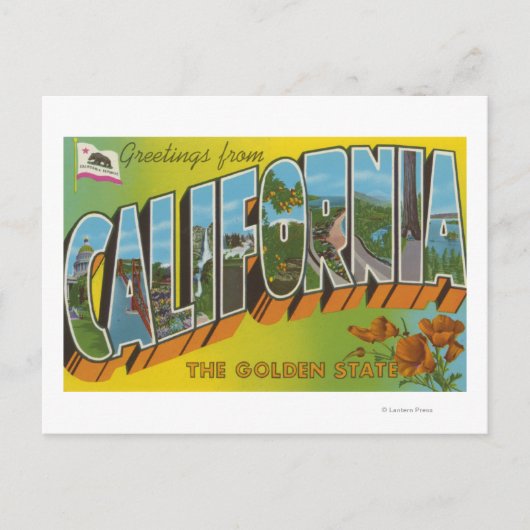 Golden State - Large Letter Scenes Briefkaart (Voorkant)