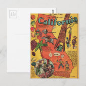 Golden State of California Facts Briefkaart (Voorkant / Achterkant)