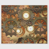 Golden steampunk cadeaupapier (Vlak)