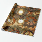 Golden steampunk cadeaupapier (Uitgerold)