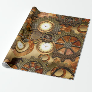 Golden steampunk cadeaupapier