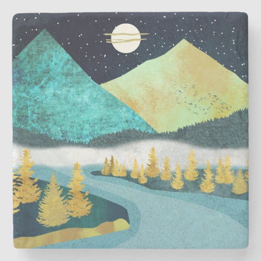 Golden Stenen Onderzetter (Voorkant)