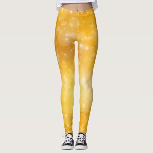Golden sterren geel en wit leggings (Voorkant)