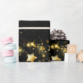 Golden sterren glanzend WRAPPING PAPER Cadeaupapier
