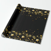 Golden sterren glanzend WRAPPING PAPER Cadeaupapier (Uitgerold)