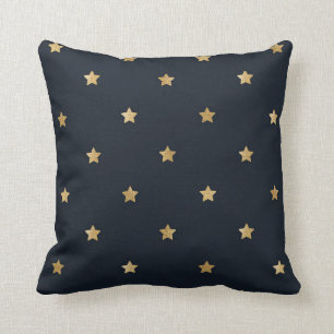 Golden sterren in Midnight Black Kussen