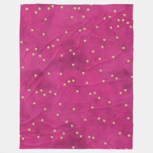 Golden sterren in roze achtergrond fleece deken