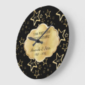 Golden sterren met monogram grote klok (Hoek)