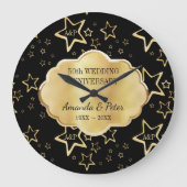 Golden sterren met monogram grote klok (Voorkant)