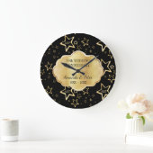 Golden sterren met monogram grote klok (Huis)