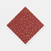 Golden sterren op rode achtergrond servet (Hoek)