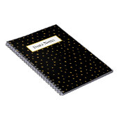 Golden sterren op zwart notitieboek (Rechterzijde)