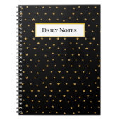 Golden sterren op zwart notitieboek (Voorkant)
