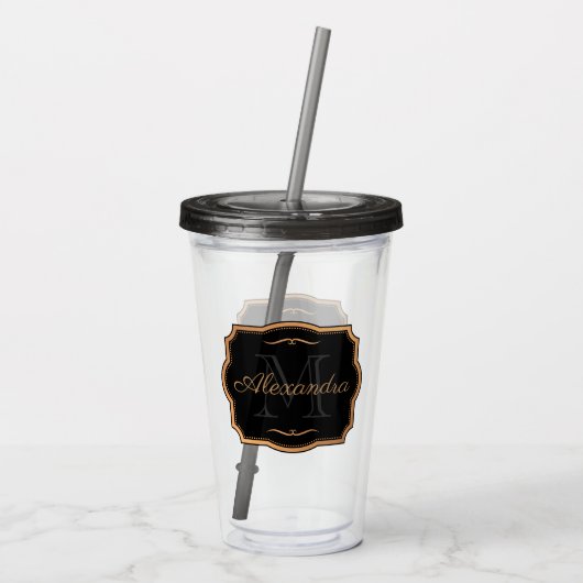 Golden Stippen Acryl Drinkbeker (Achterkant)