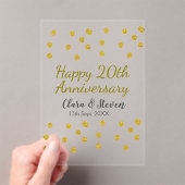 Golden stippen glitter vrolijke 20ste verjaardag b acryl uitnodigingen (Insitu (Draagbaar))
