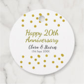 Golden stippen glitter vrolijke 20ste verjaardag b bedankjes labels (Achterkant)