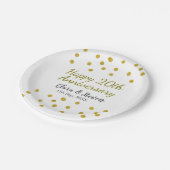 Golden stippen glitter vrolijke 20ste verjaardag b papieren bordje (Gekanteld)