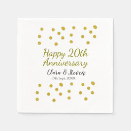 Golden stippen glitter vrolijke 20ste verjaardag b servet