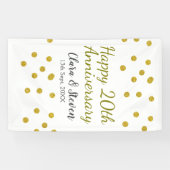 Golden stippen glitter vrolijke 20ste verjaardag b spandoek (Horizontaal)