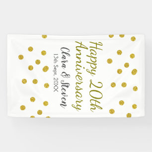Golden stippen glitter vrolijke 20ste verjaardag b spandoek