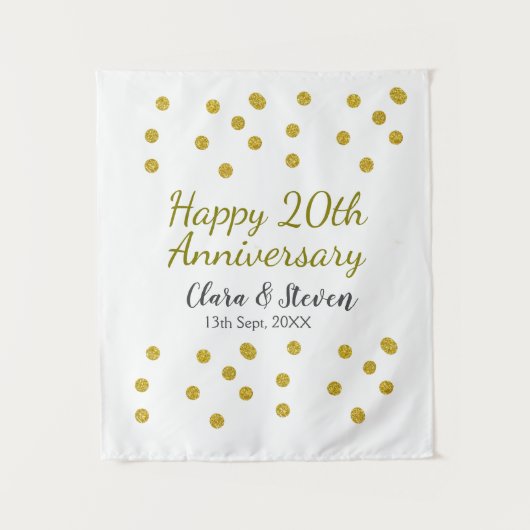 Golden stippen glitter vrolijke 20ste verjaardag b wandkleed (Voorkant)