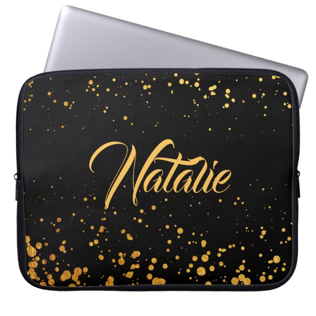 Golden Stippen Laptop Sleeve (Voorkant)