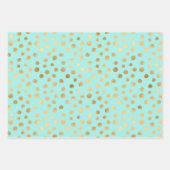 Golden stippen op de achtergrond van de munt inpakpapier vel (Voorkant 2)