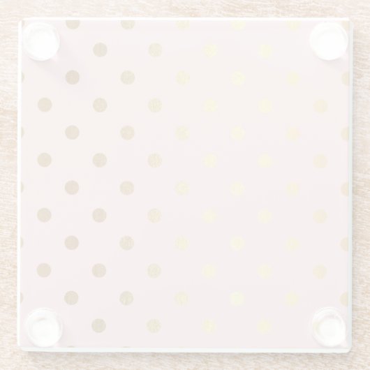 Golden stippen op roze achtergrond glazen onderzetter (Achterkant)