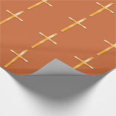 Golden Stone Effect/Religieuze Kruis Cadeaupapier (Hoek)